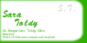 sara toldy business card