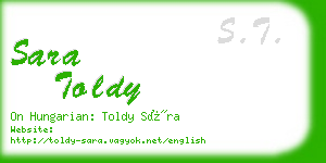 sara toldy business card